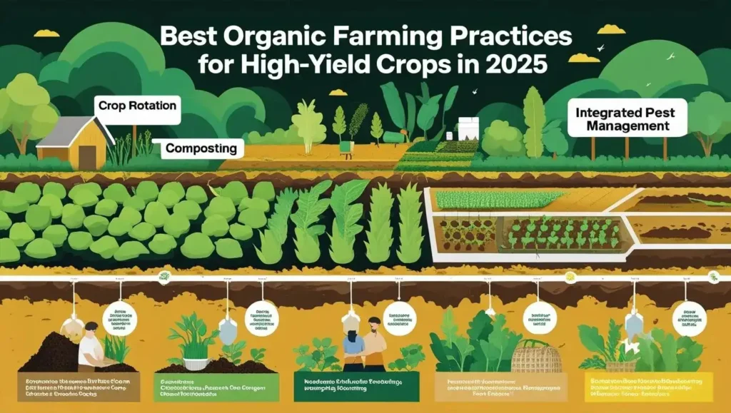 Organic farming practices for high-yield